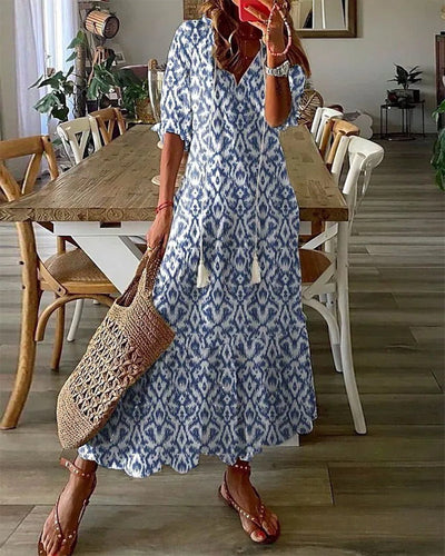 Dianna™ - Boho Mavebedeckende Kjole ok