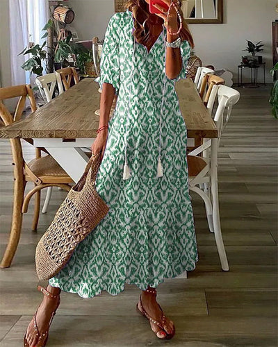 Dianna™ - Boho Mavebedeckende Kjole ok