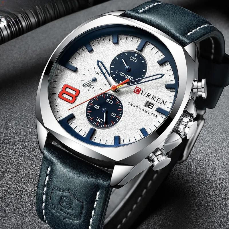 Vandtæt chronograph sportur med militærdesign