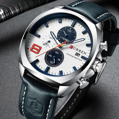 Vandtæt chronograph sportur med militærdesign