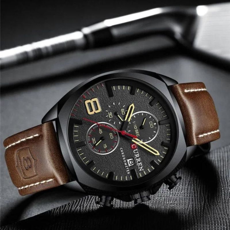 Vandtæt chronograph sportur med militærdesign