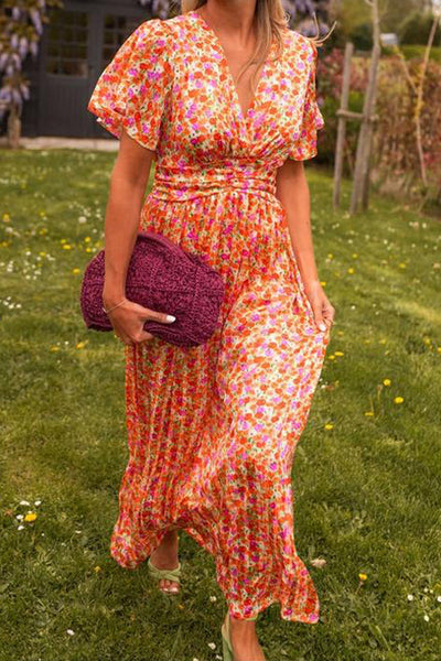 Paulina | Lang kjole med blomster
