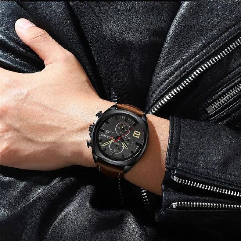 Vandtæt chronograph sportur med militærdesign