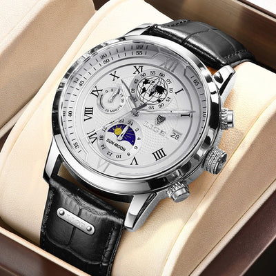 Chronographur med premium læderrem