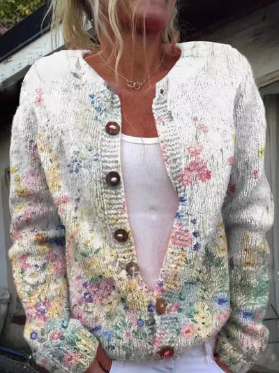 ALINA I MODEBEVIDST BLOMSTRET CARDIGAN