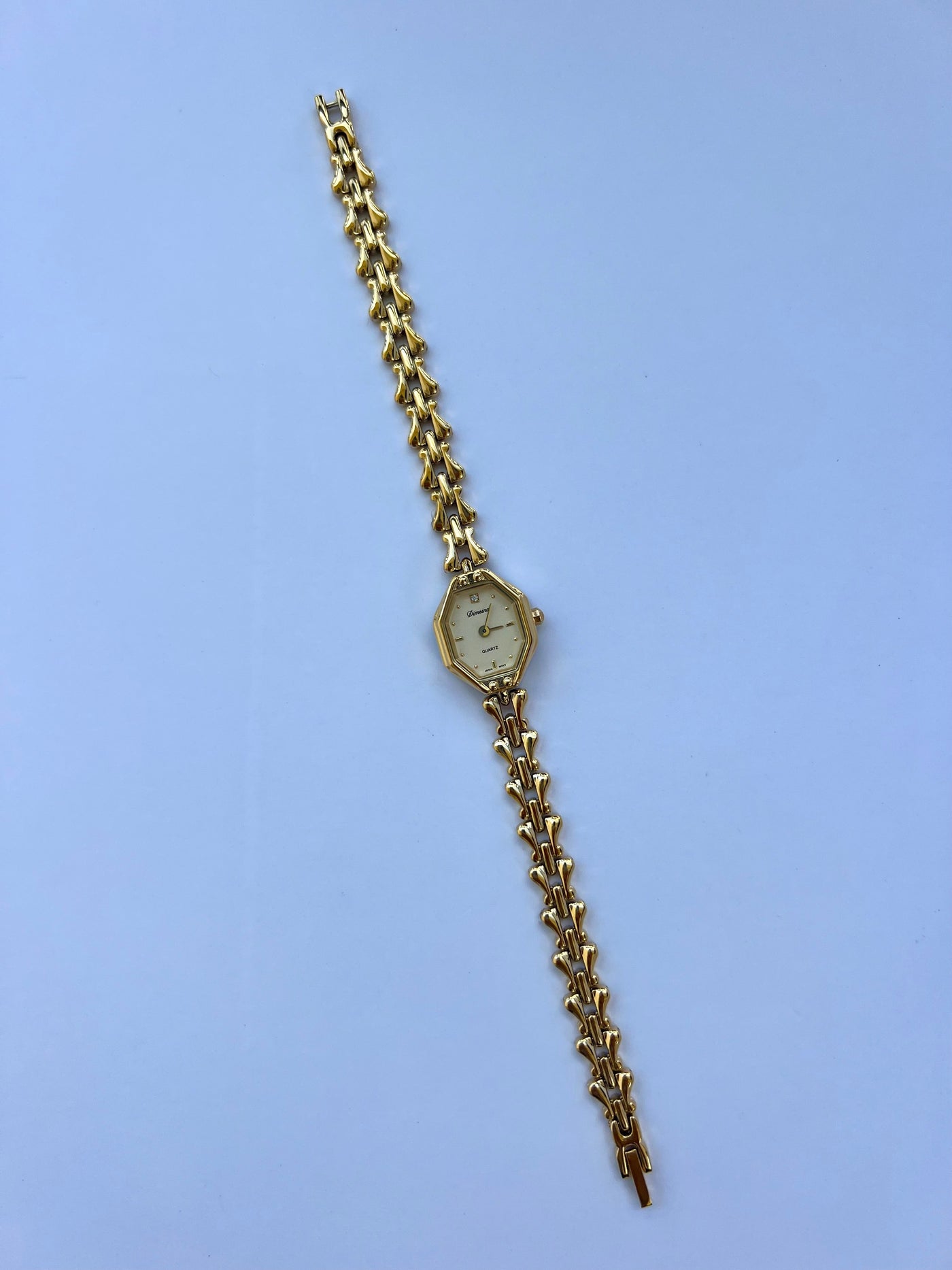 Wien Kvinders Rektangel Oval Klassisk Vintage Quartz Ur Armbåndsur Guld tone