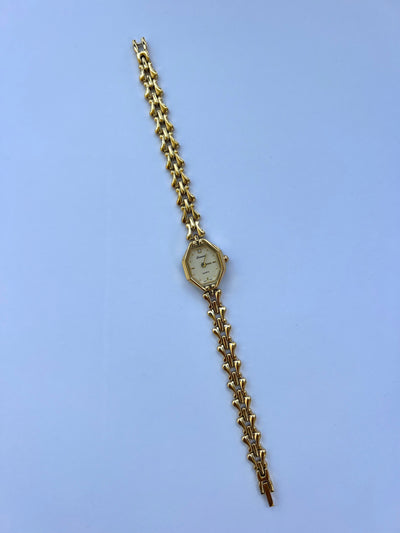 Wien Kvinders Rektangel Oval Klassisk Vintage Quartz Ur Armbåndsur Guld tone