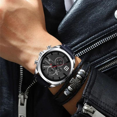 Vandtæt chronograph sportur med militærdesign