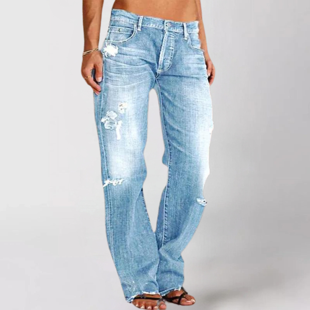 Viktoria™ | Løse, bredt skårede denim jeans til damer