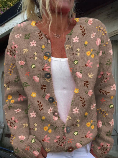 ALINA I MODEBEVIDST BLOMSTRET CARDIGAN