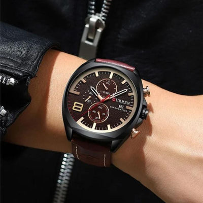 Vandtæt chronograph sportur med militærdesign
