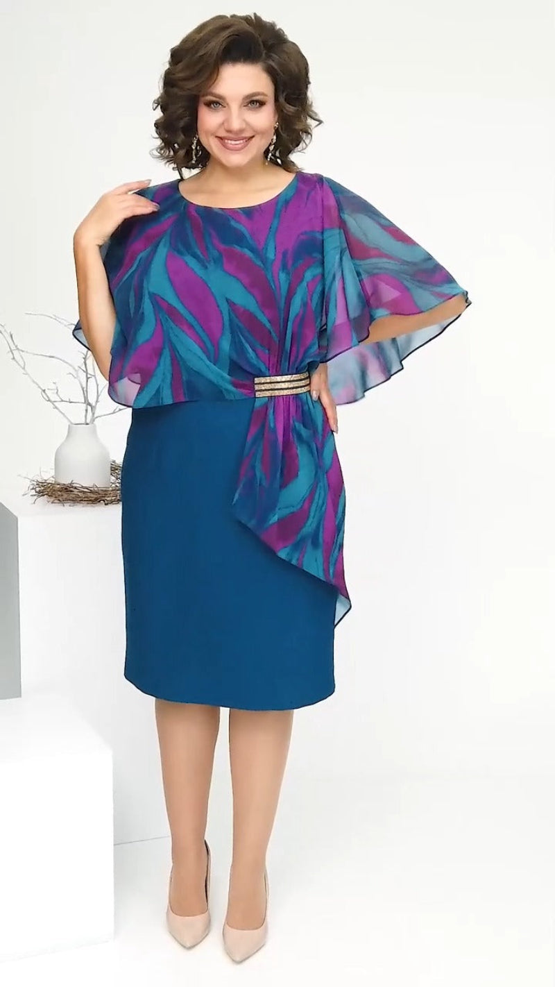 Mirabella Elegant Draperet Kjole