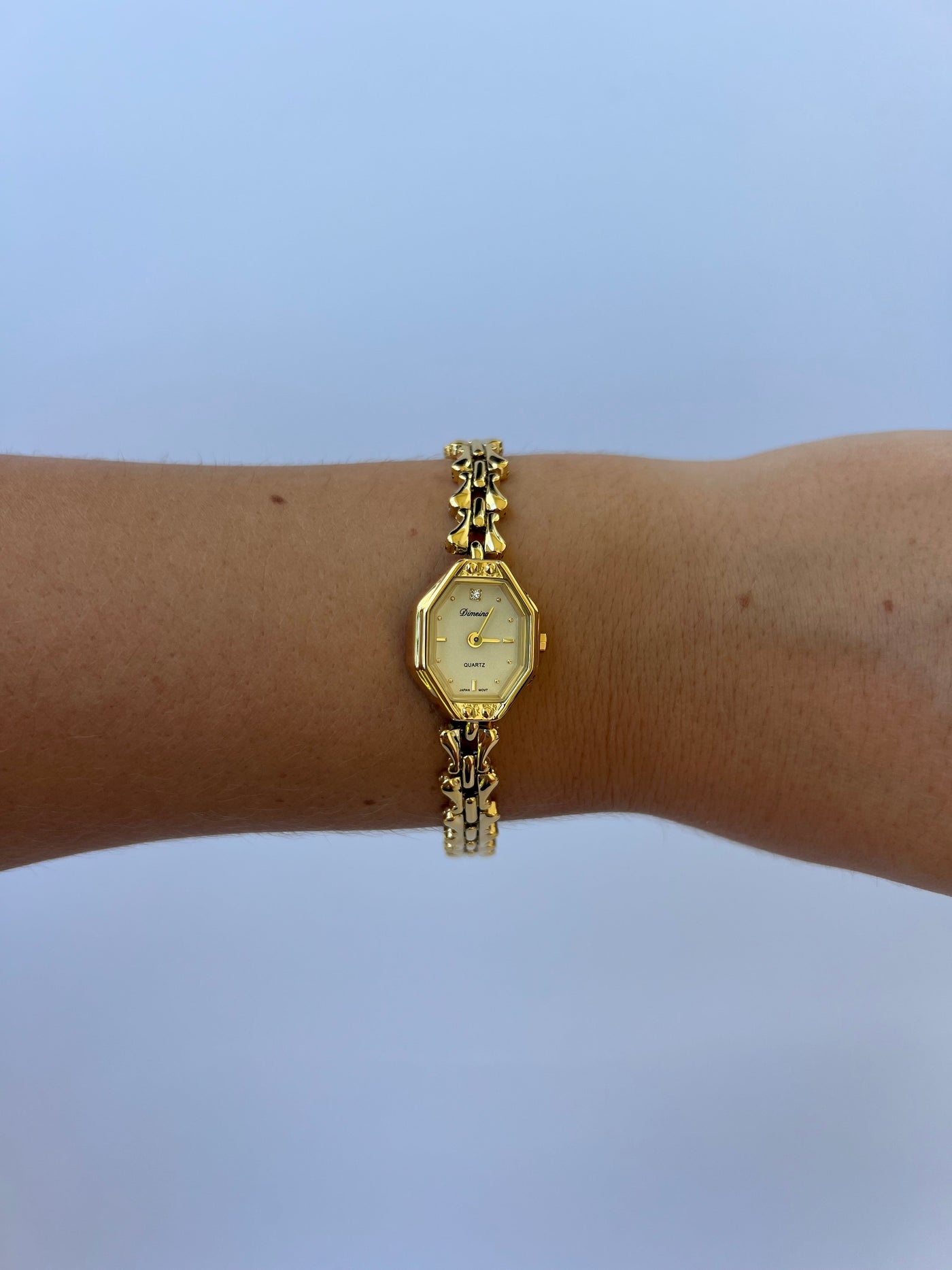 Wien Kvinders Rektangel Oval Klassisk Vintage Quartz Ur Armbåndsur Guld tone