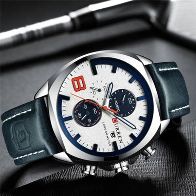 Vandtæt chronograph sportur med militærdesign