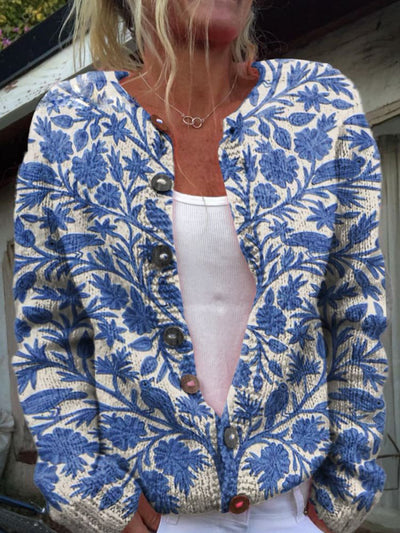 ALINA I MODEBEVIDST BLOMSTRET CARDIGAN