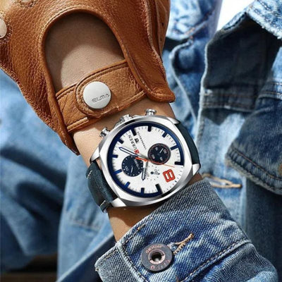 Vandtæt chronograph sportur med militærdesign