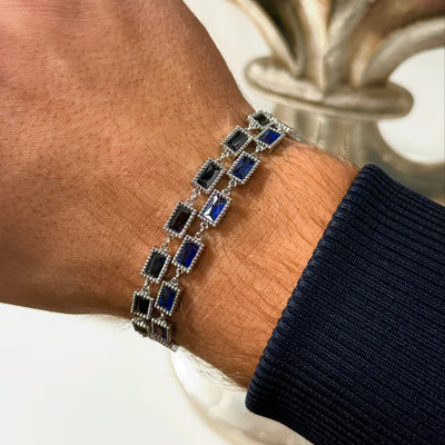 Stenstil armbånd sort