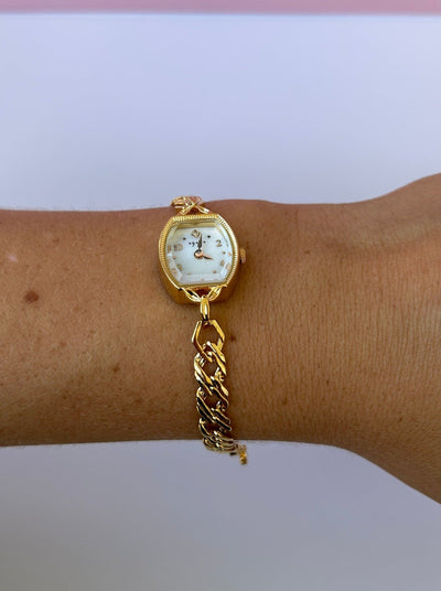 Guld Vintage Delikat Dameur Lille Ur Barcelona
