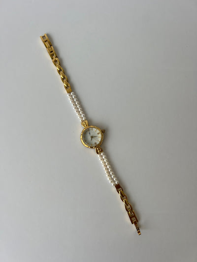 Vintage Guldbelagt 2 Perle Dameur Lille Skive