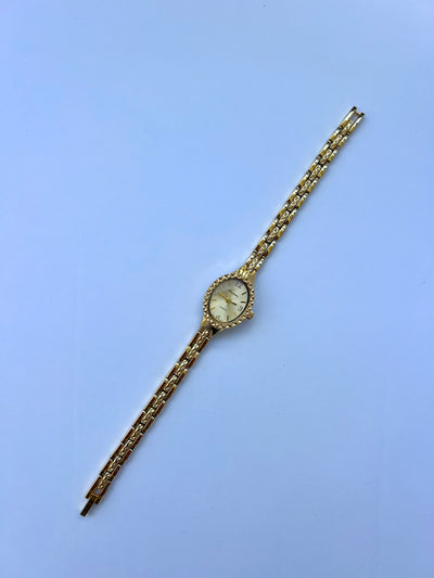Verona Kvinders Oval Klassisk Vintage Quartz Ur Armbåndsur Guld tone