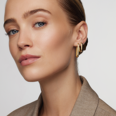 Store Icon Hoops | Guld 18k