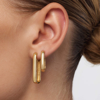 Store Icon Hoops | Guld 18k