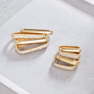 Store Icon Pavé Ringe | Guld 16k