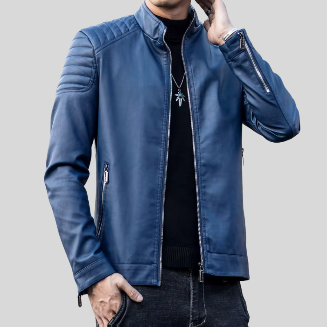 Allen | Blå motorjakke