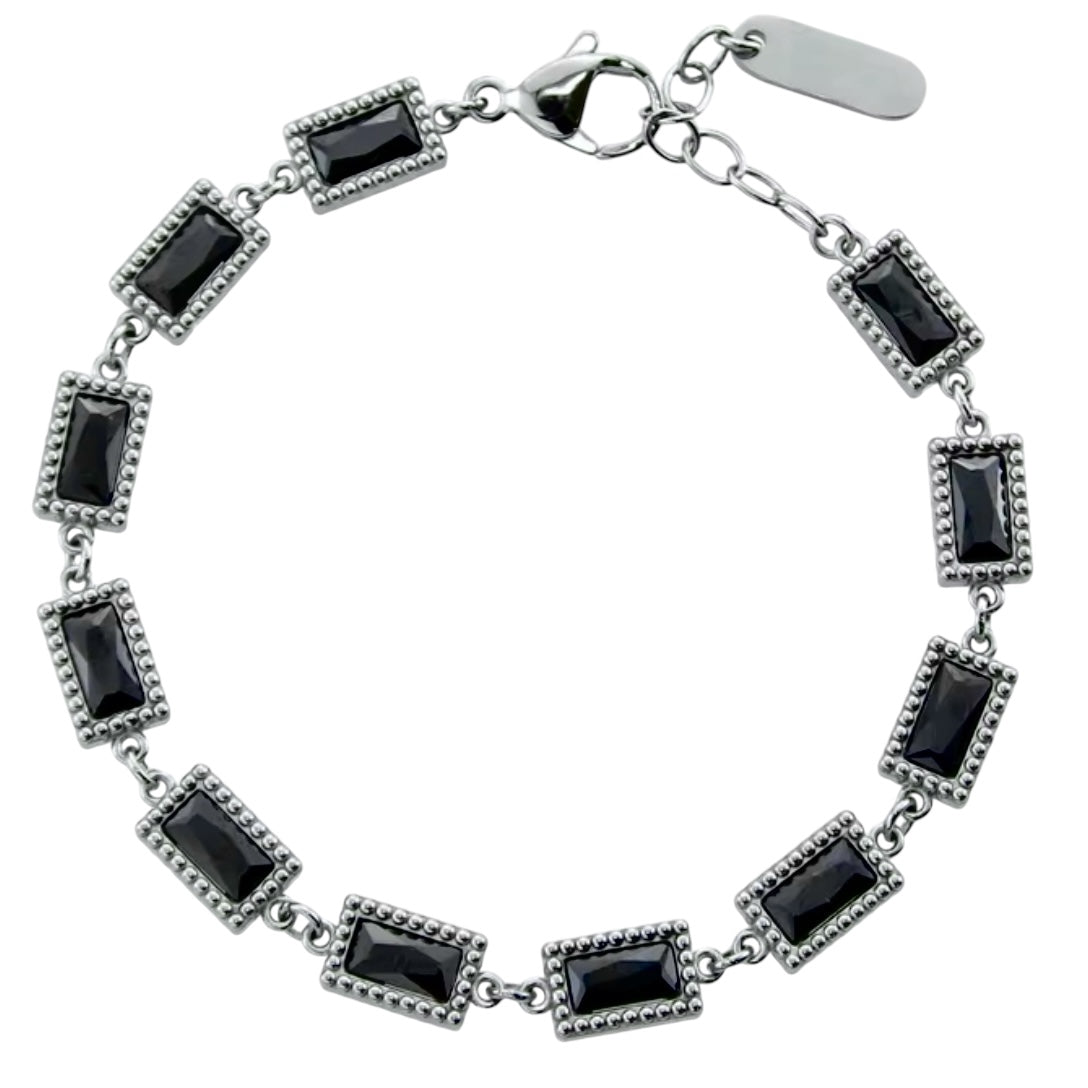 Stenstil armbånd sort