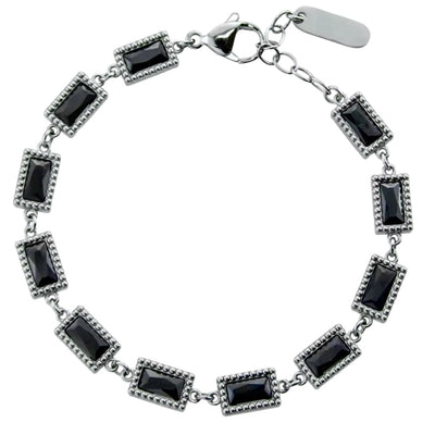 Stenstil armbånd sort