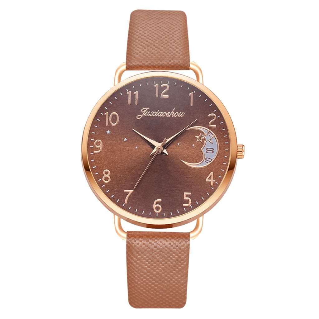 Sæt mit ur og armbånd med måneinspireret urskive