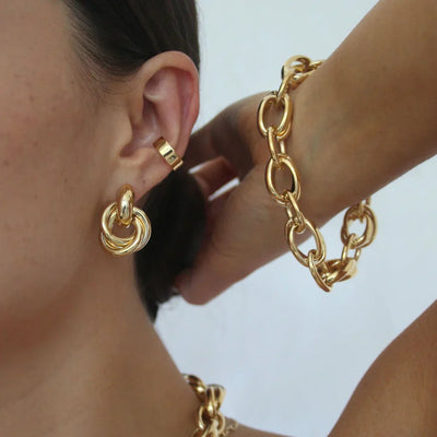 Udsagn sammenflettede øreringe | Guld 14k
