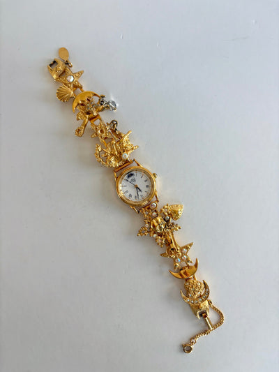 Sjælden Vintage Kirks Folly Guldfarvet Stjerne Charm Dameur