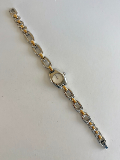 Sjælden Vintage Cirkel Guld & Sølv To Tonet Delikat Dameur