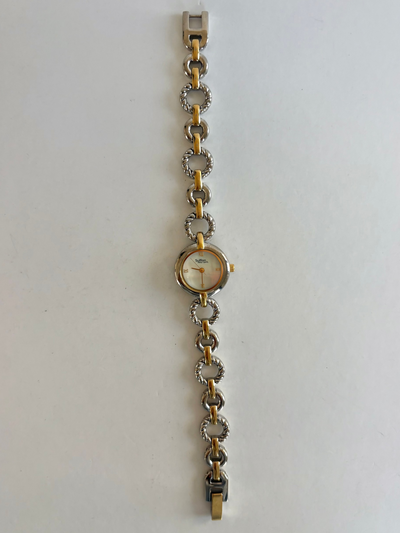 Sjælden Vintage Loop Detalje Guld & Sølv To Tone Delikat Dameur