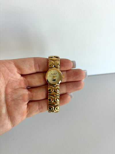Sjælden Vintage Guldtonet Svane Dameur