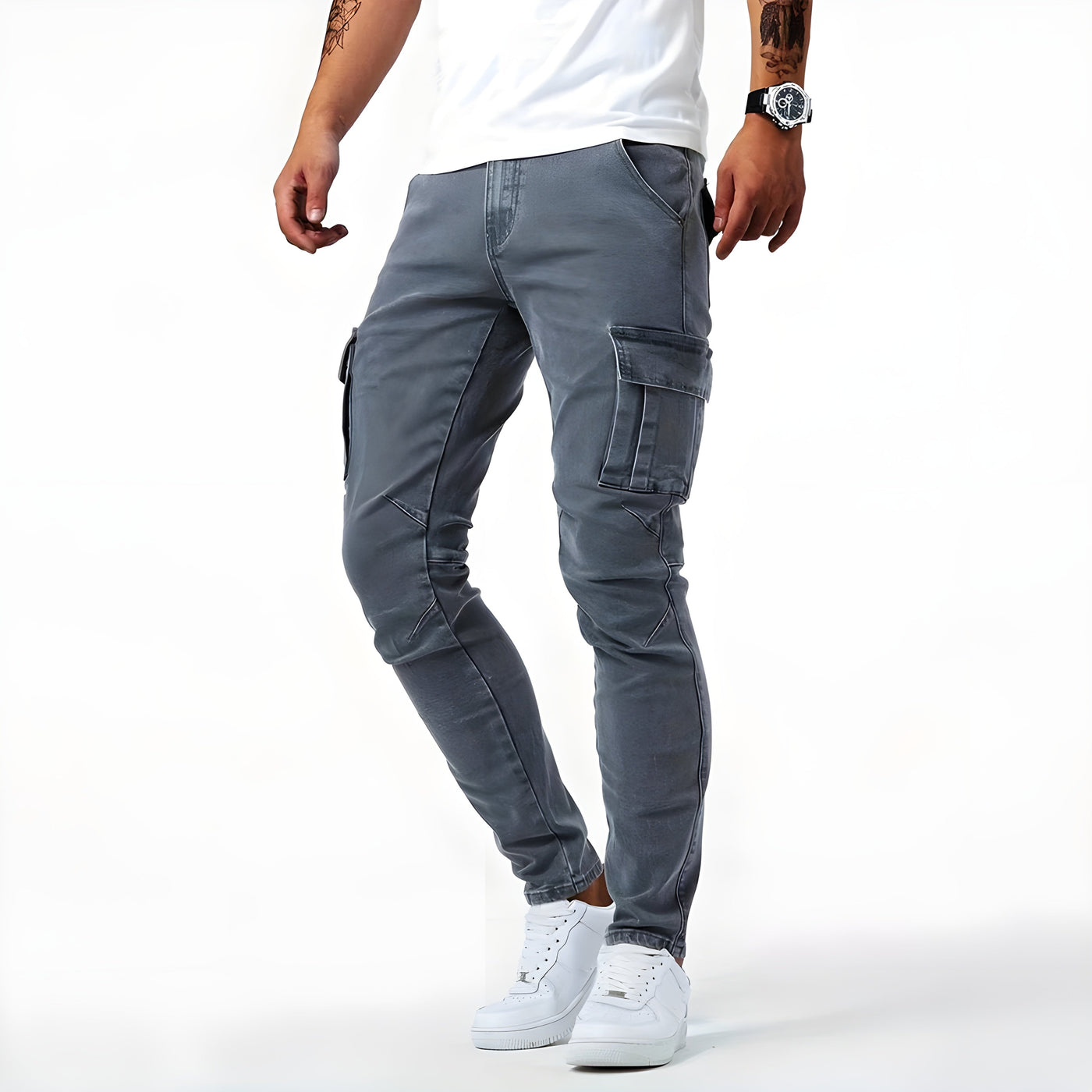 Samuel™ | Cargo-bukser i stræk-denim