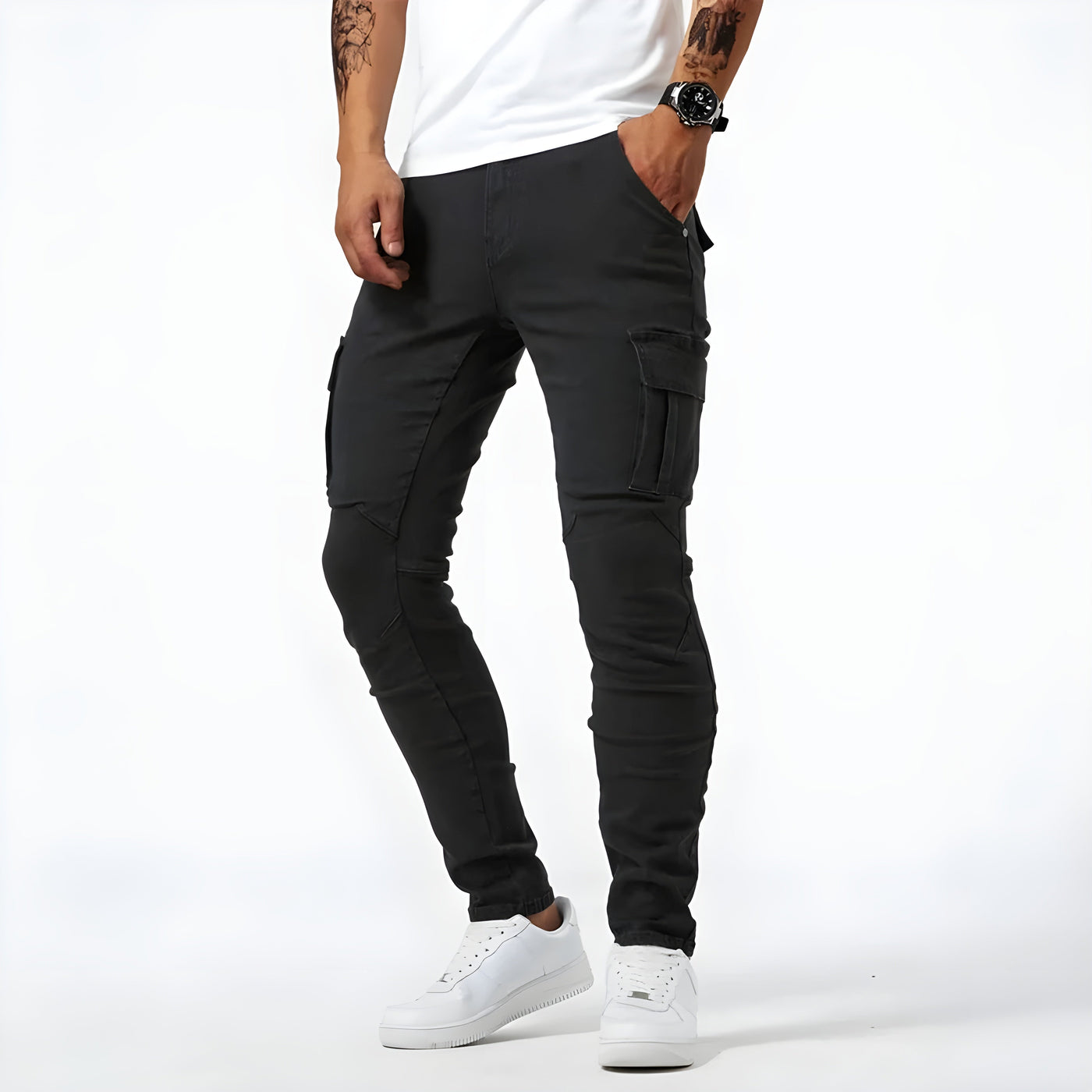 Samuel™ | Cargo-bukser i stræk-denim