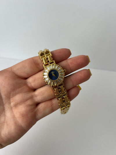 Blå Ansigt Krone Minimalistisk Guld Dameur Lille Ansigt