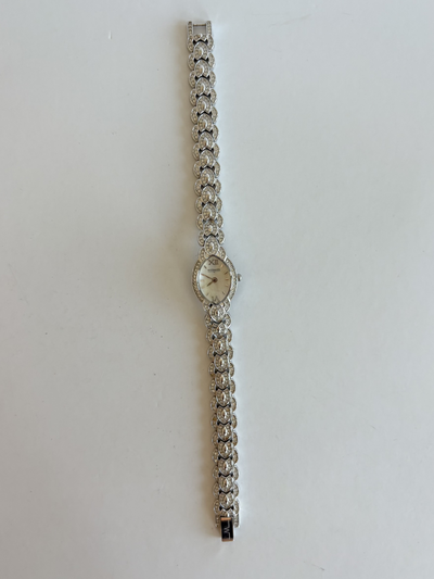 Sjælden Vintage Sølvtonet Elegant Detalje Dameur