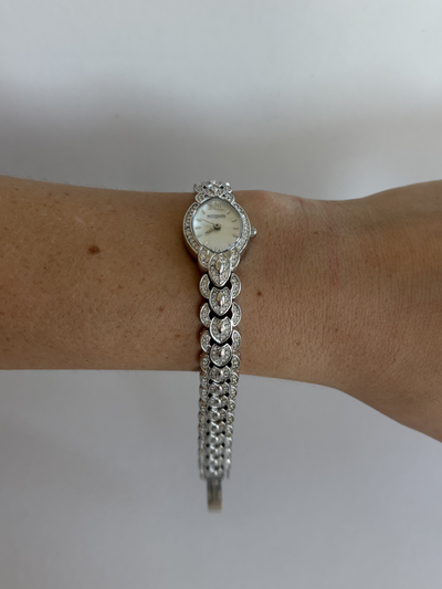 Sjælden Vintage Sølvtonet Elegant Detalje Dameur