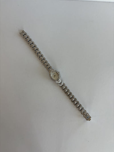 Sjælden Vintage Sølvtonet Elegant Detalje Dameur