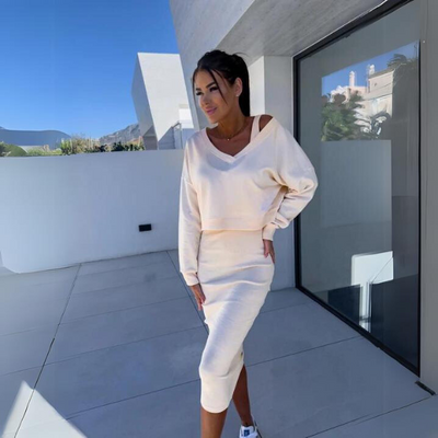 Andrine - Lækkert sweatshirt- og kjole-sæt