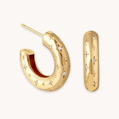 Cosmic Hoop-Øreringe | Guld 16k