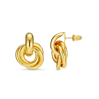 Udsagn sammenflettede øreringe | Guld 14k