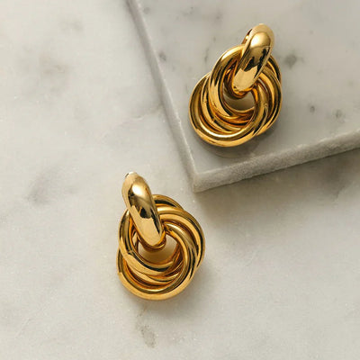 Udsagn sammenflettede øreringe | Guld 14k