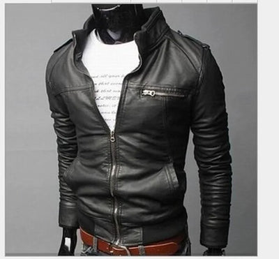 Bruno™ Urban – Brun læderjakke med biker-detaljer og skjortekrave