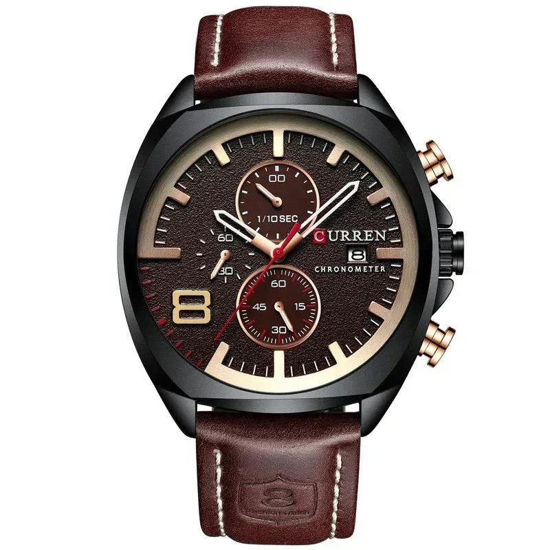 Vandtæt chronograph sportur med militærdesign