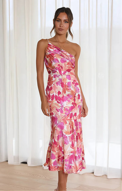 Diane | Blomsterkjole i satin