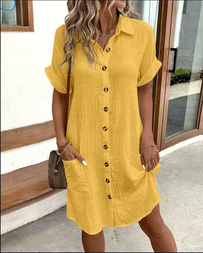 Renata™ - Oversized Polo Kjole i vævet stof